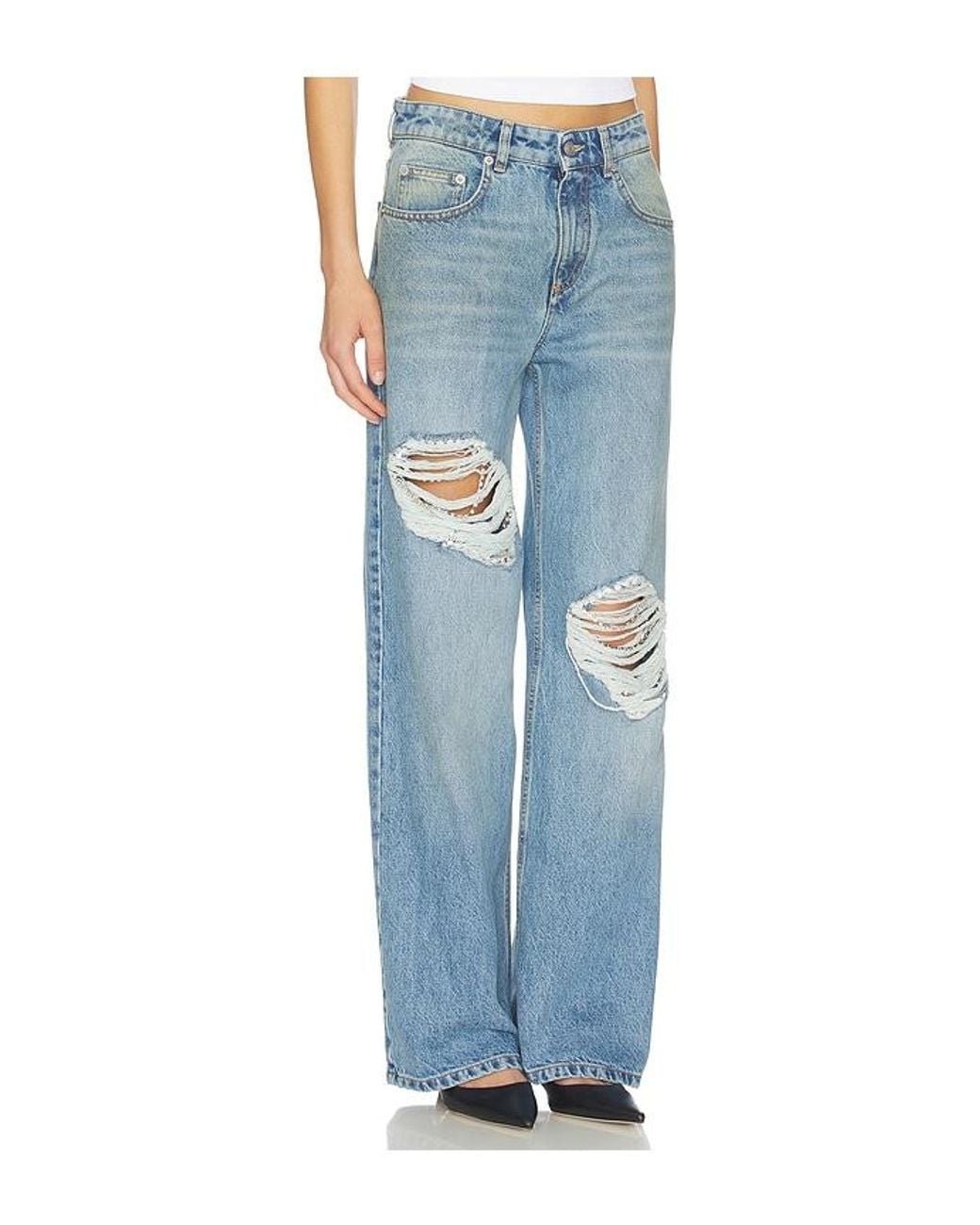 Area Blue Crystal Fray Relaxed Jean