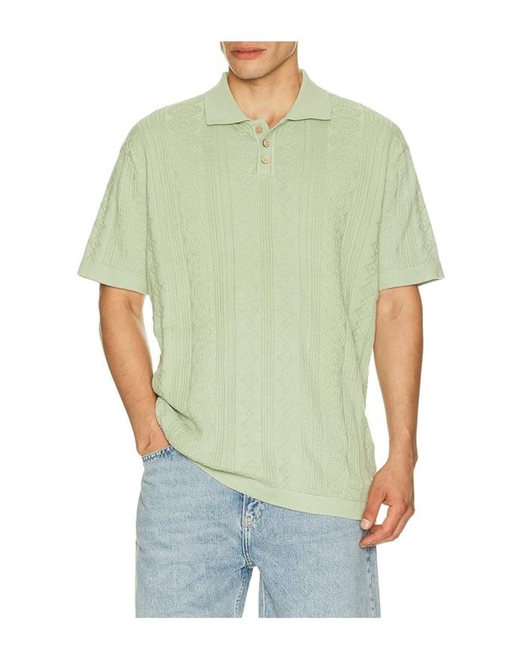 Critical Slide Green Rails Knit Polo for men