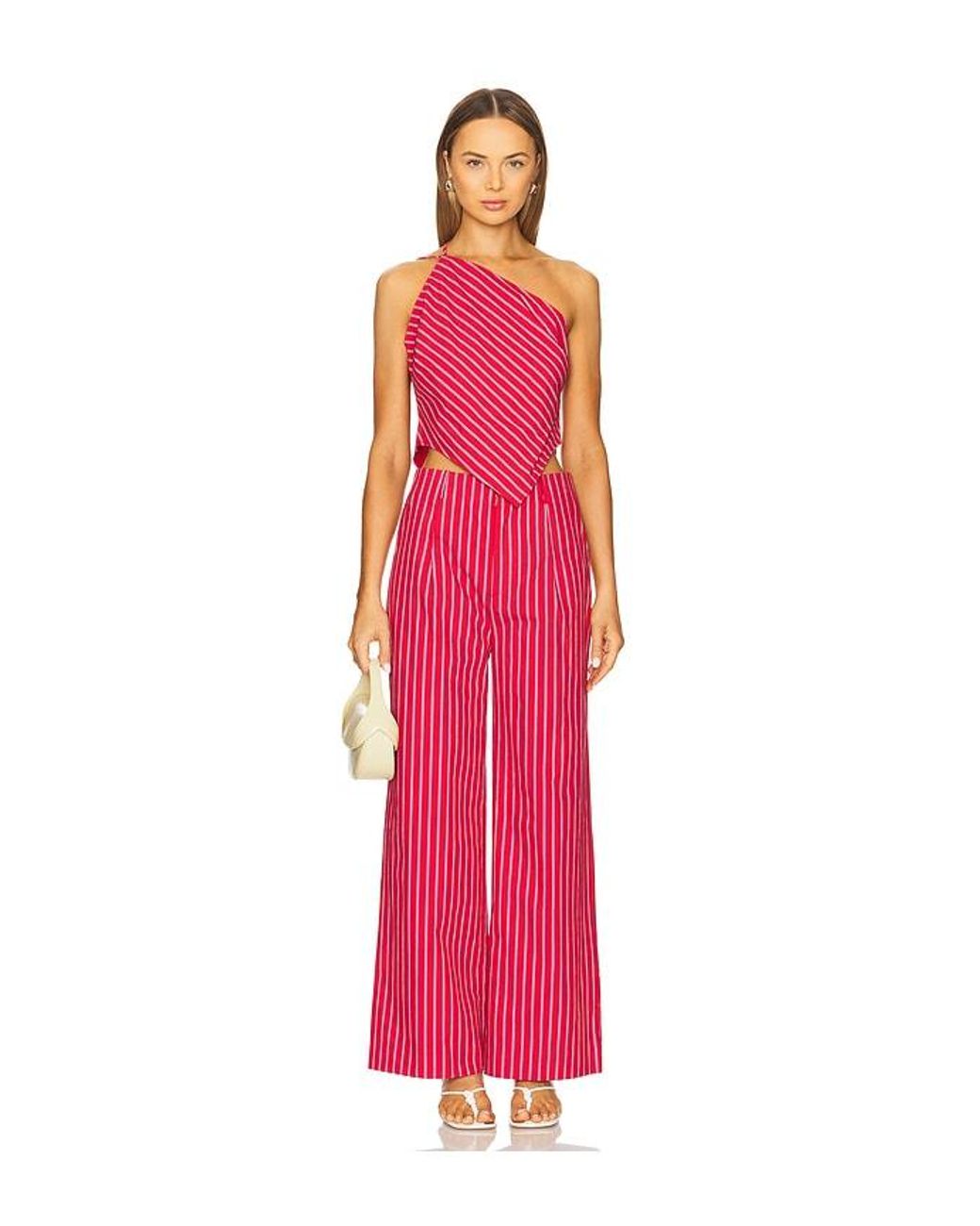 Line & Dot Red Claudine Pants