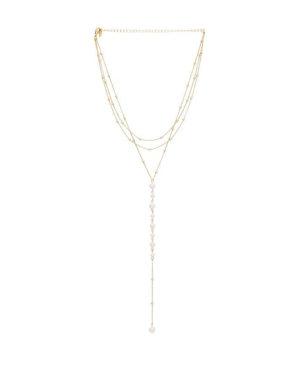 Ettika White Dreams Layered Lariat Necklace