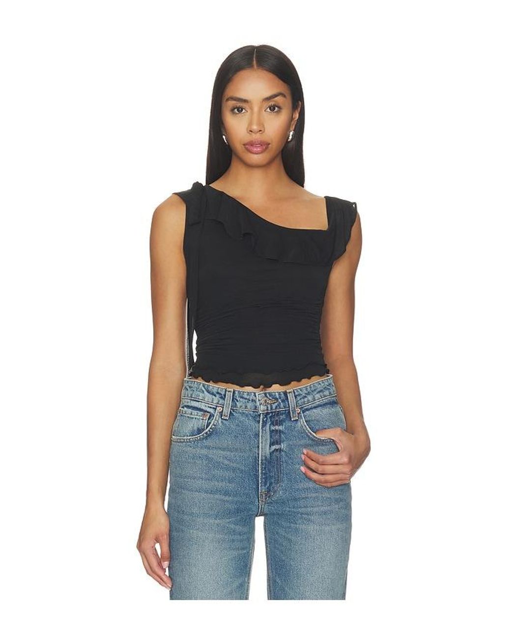 Free People Blue Isla One Shoulder Top