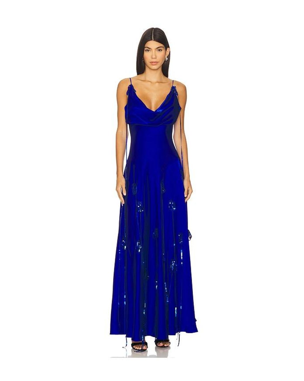 Tyler McGillivary Blue Valeria Slip Dress