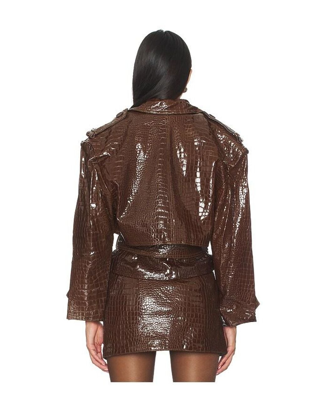 MOTHER OF ALL Brown Brooklyn Trench Leather Coat