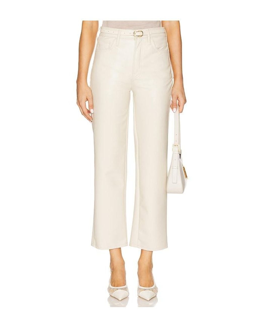 Mother White The Rambler Zip Ankle Jeans