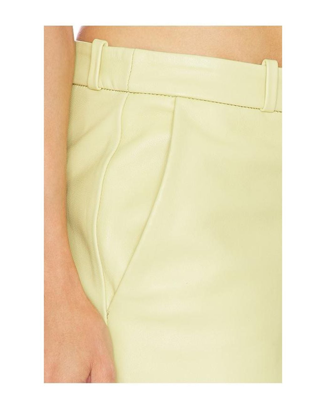 Helsa Yellow Soft Lamb Leather Pants