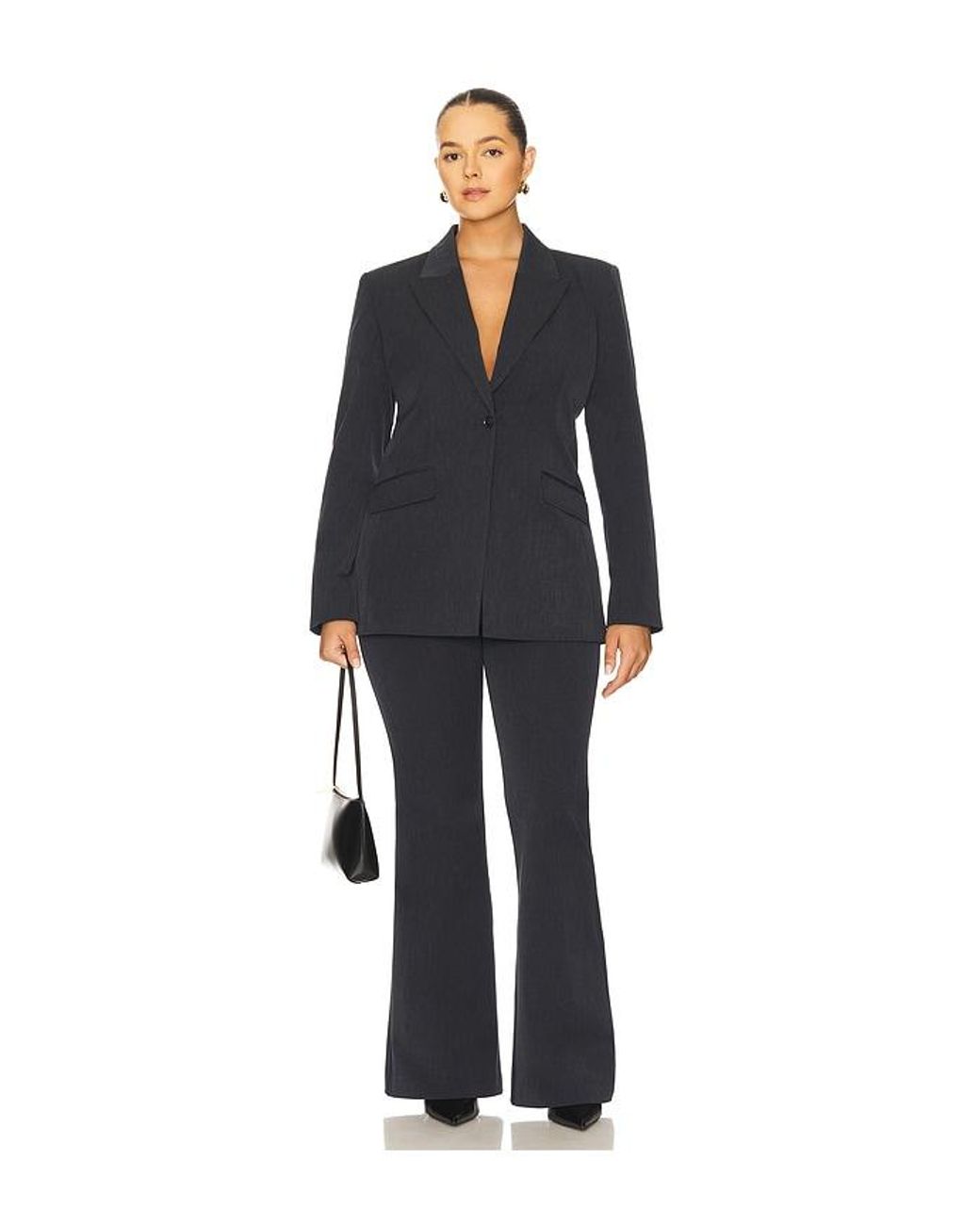 GOOD AMERICAN Blue Essential Suiting Flare Trousers