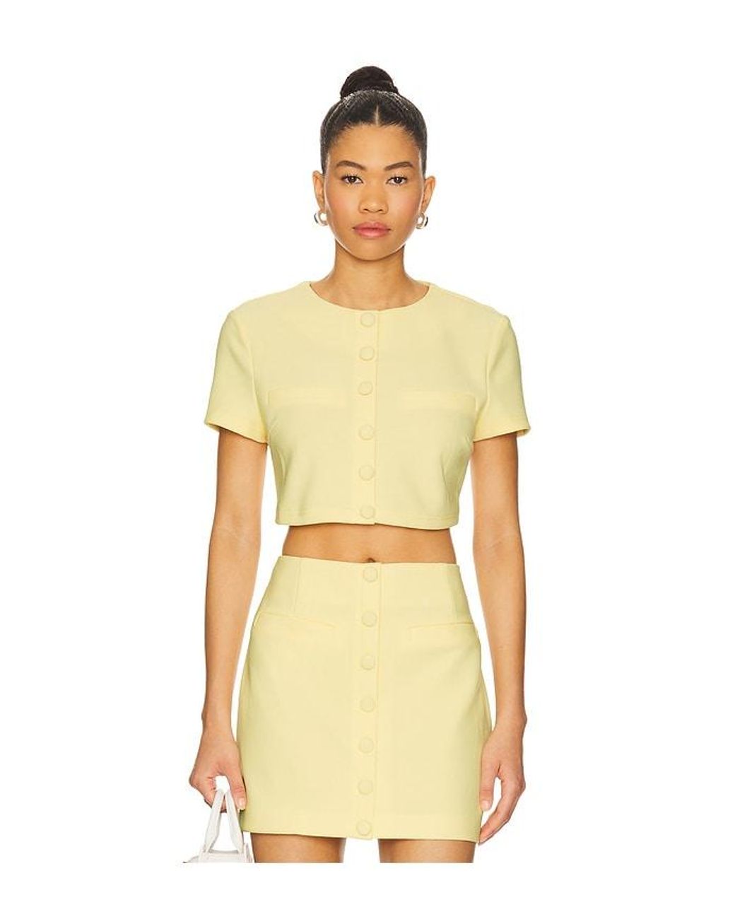 Lovers + Friends Yellow Reid Top