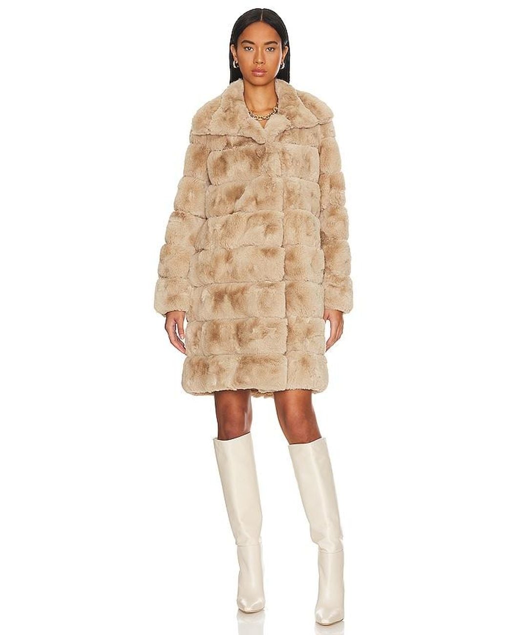 Adrienne Landau Natural X Revolve Faux Fur Long Coat