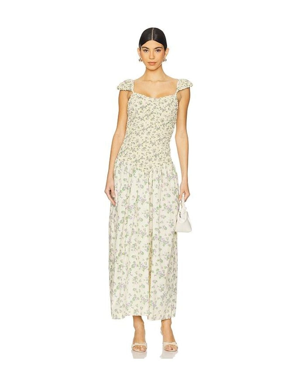 SWF White Cap Sleeve Mottled Max Dress