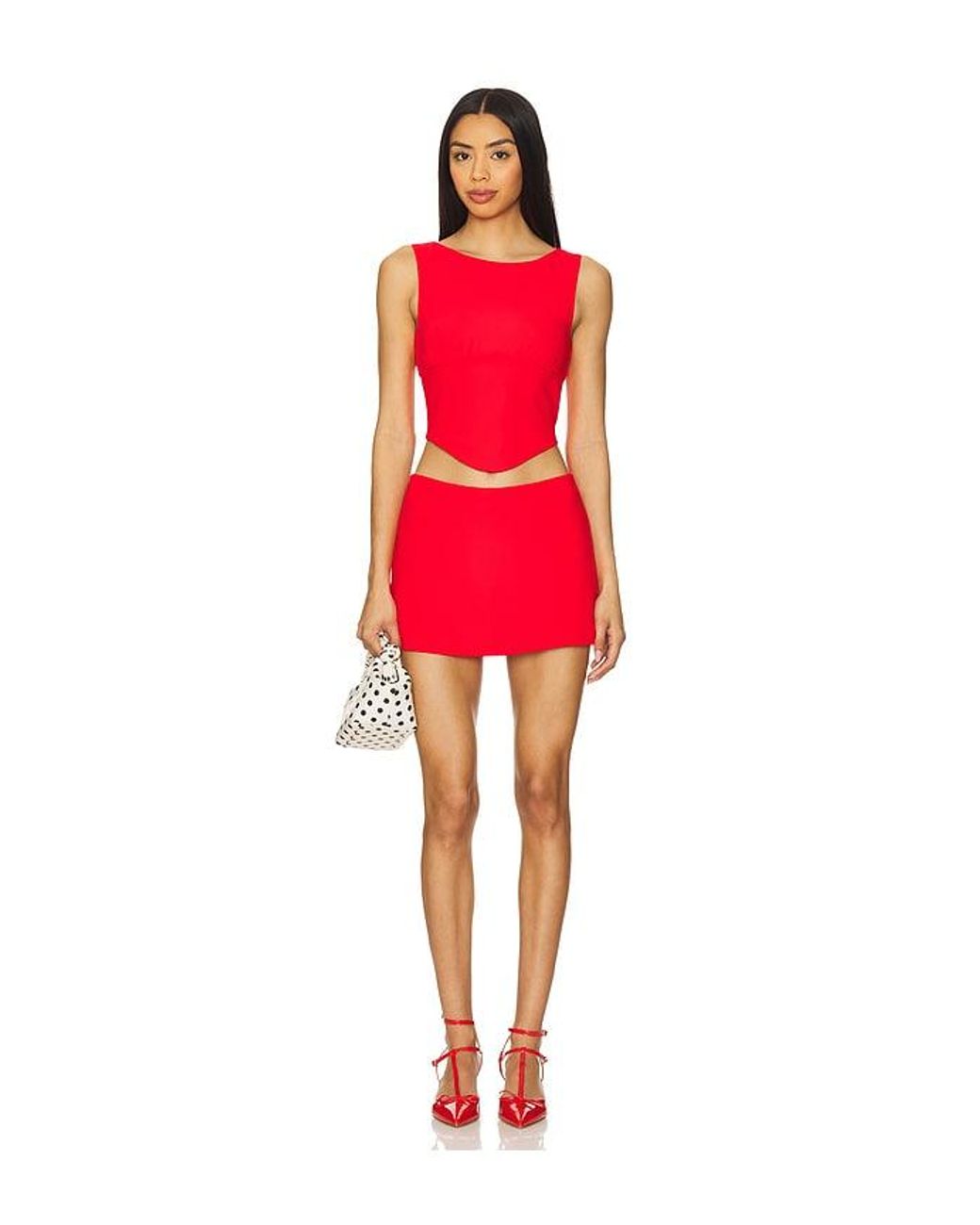 Amanda Uprichard Red Bellini Top