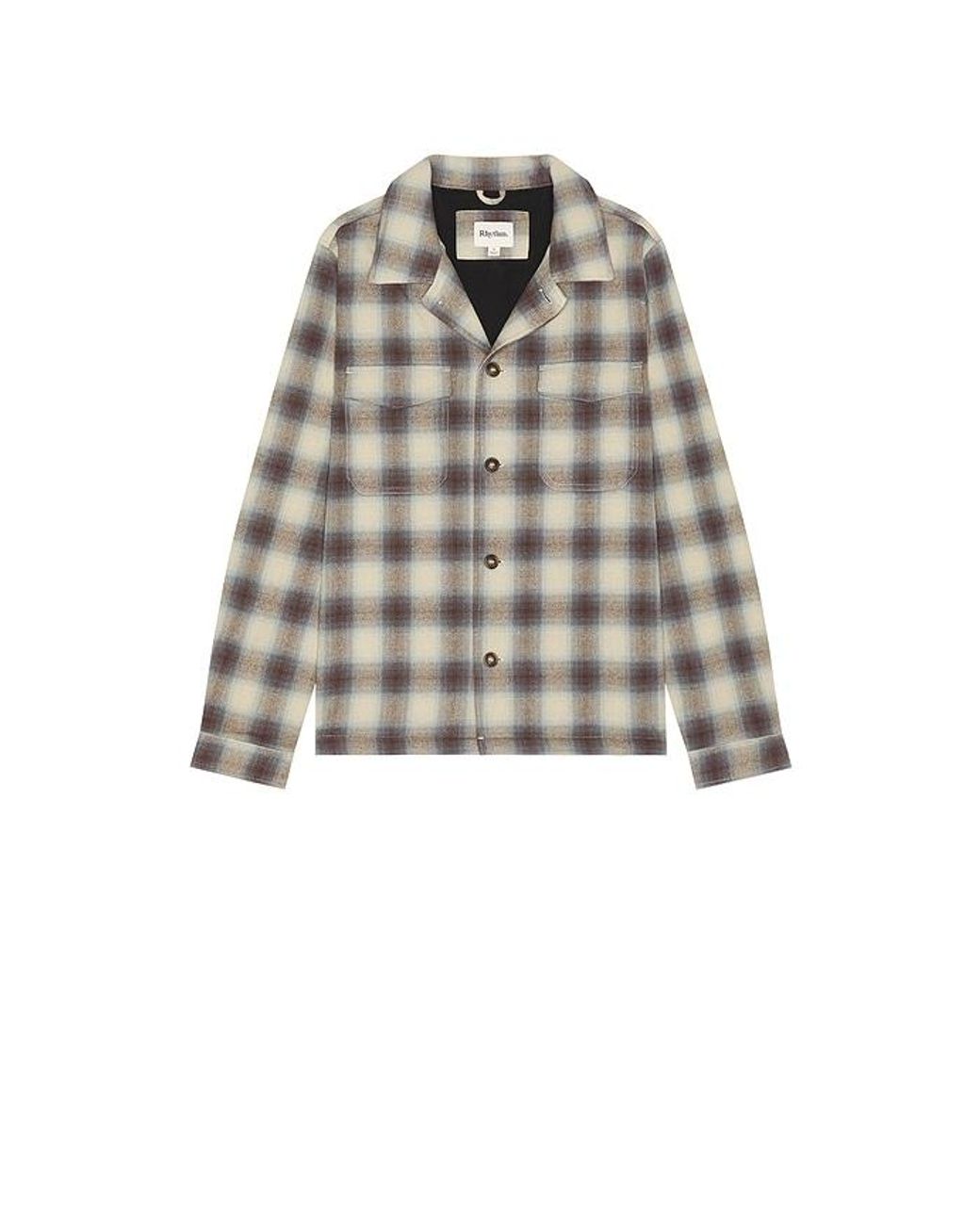 Rhythm Blue Polar Bond Long Sleeve Flannel for men