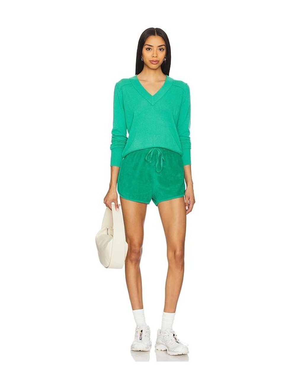 Bobi Green Drawstring Dolphin Shorts