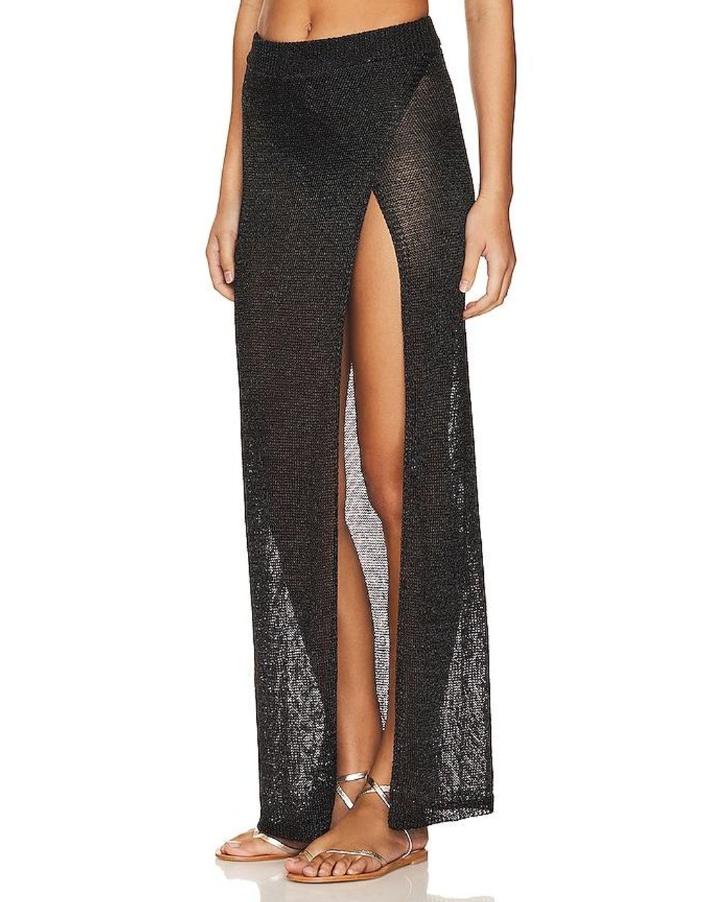 superdown Black Keva Wrap Maxi Skirt