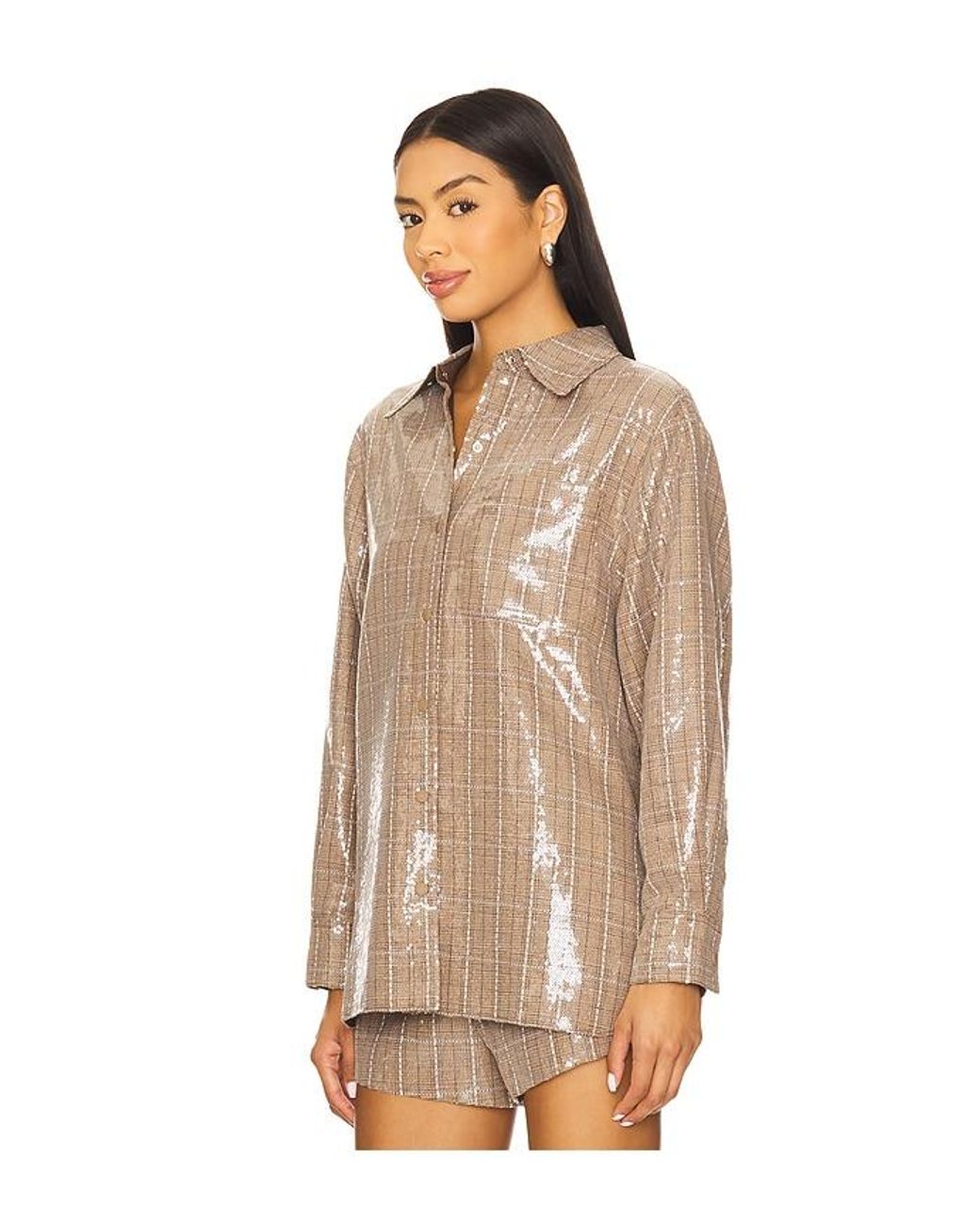 Line & Dot Natural Oversize-Shacket Checkmate