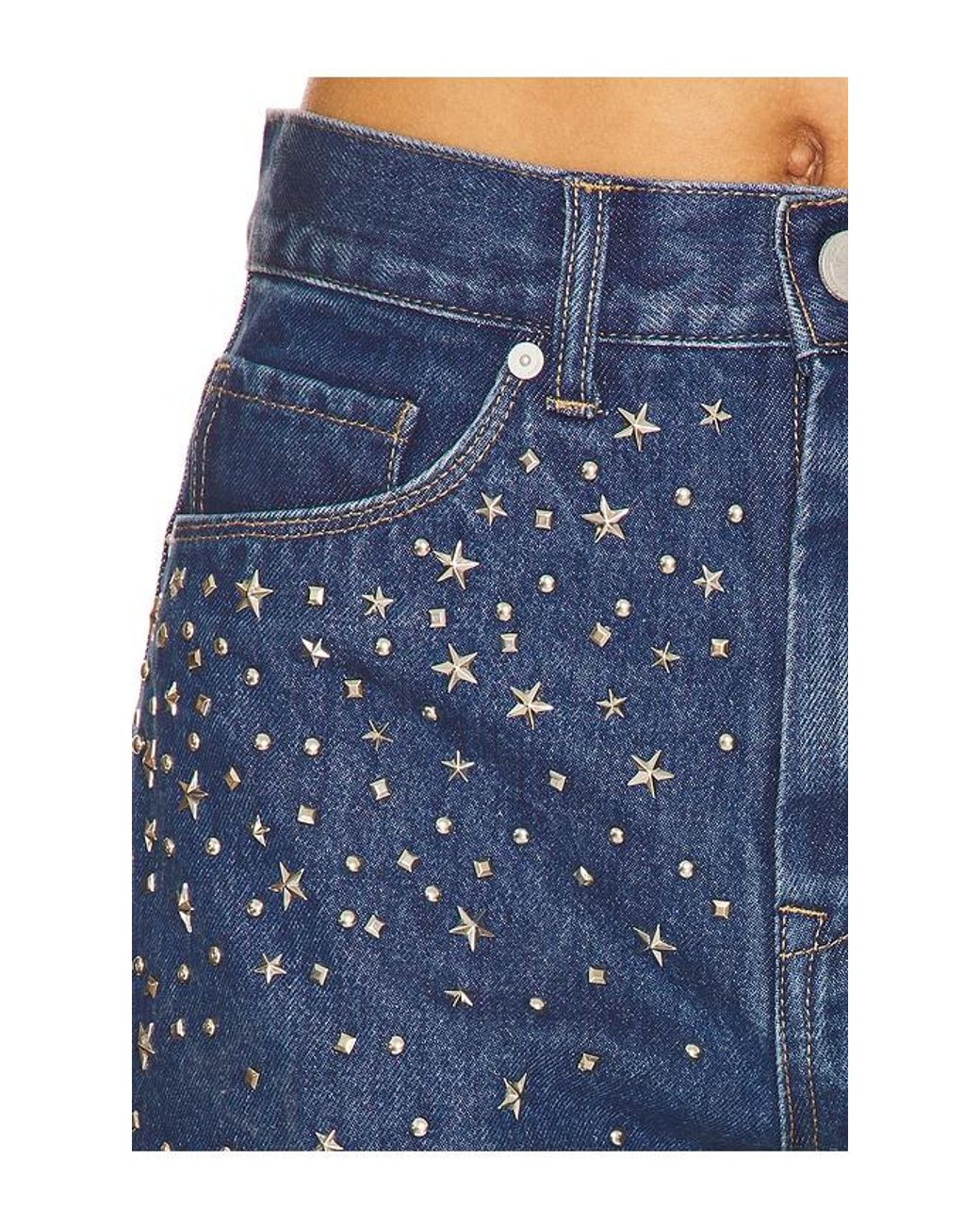 Blank NYC Blue Embellished Denim Short