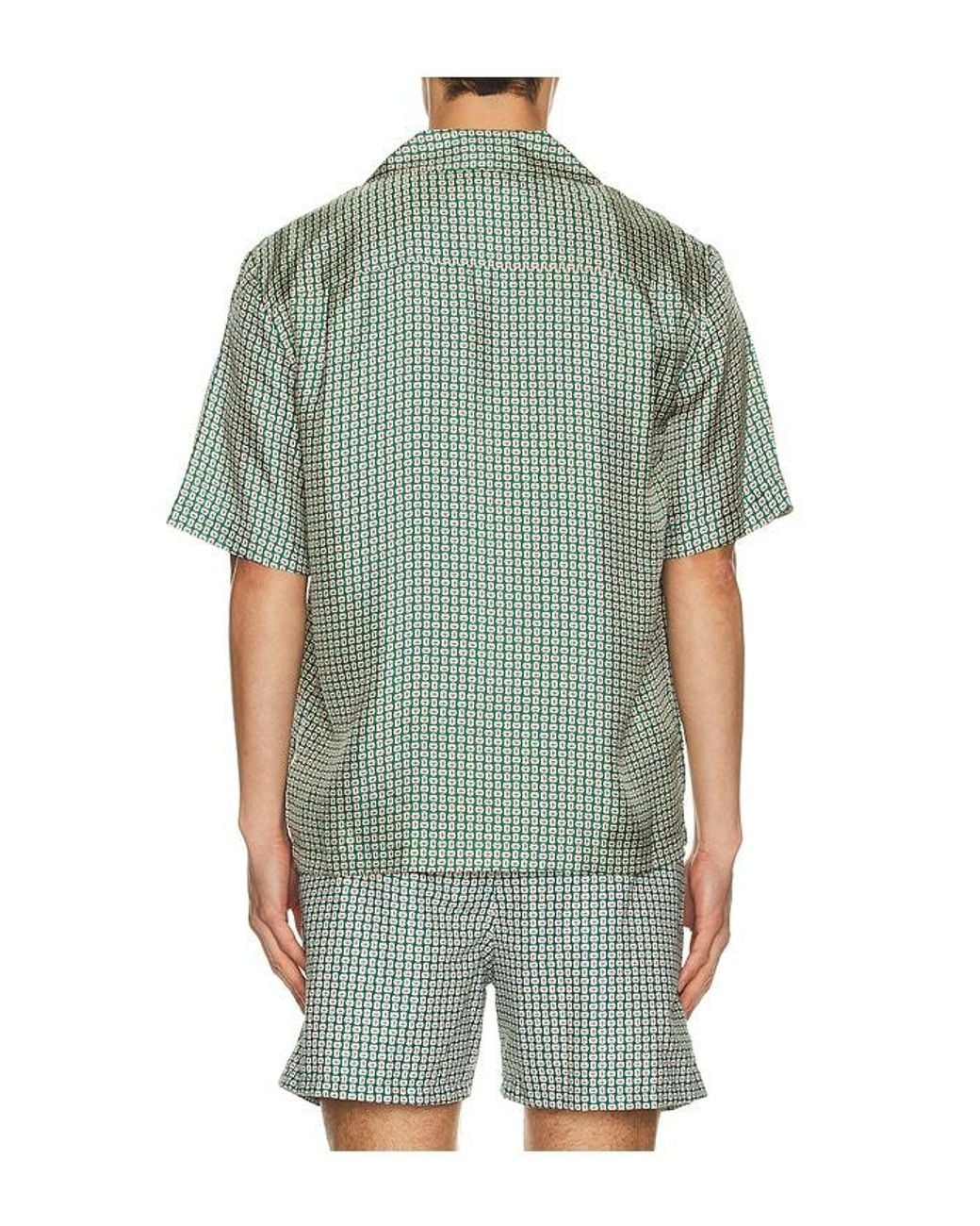 Jonathan Simkhai Green Clarke Printed Silk Shirt for men