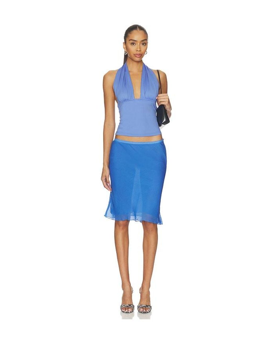 Lioness Blue Shoreline Midi Skirt