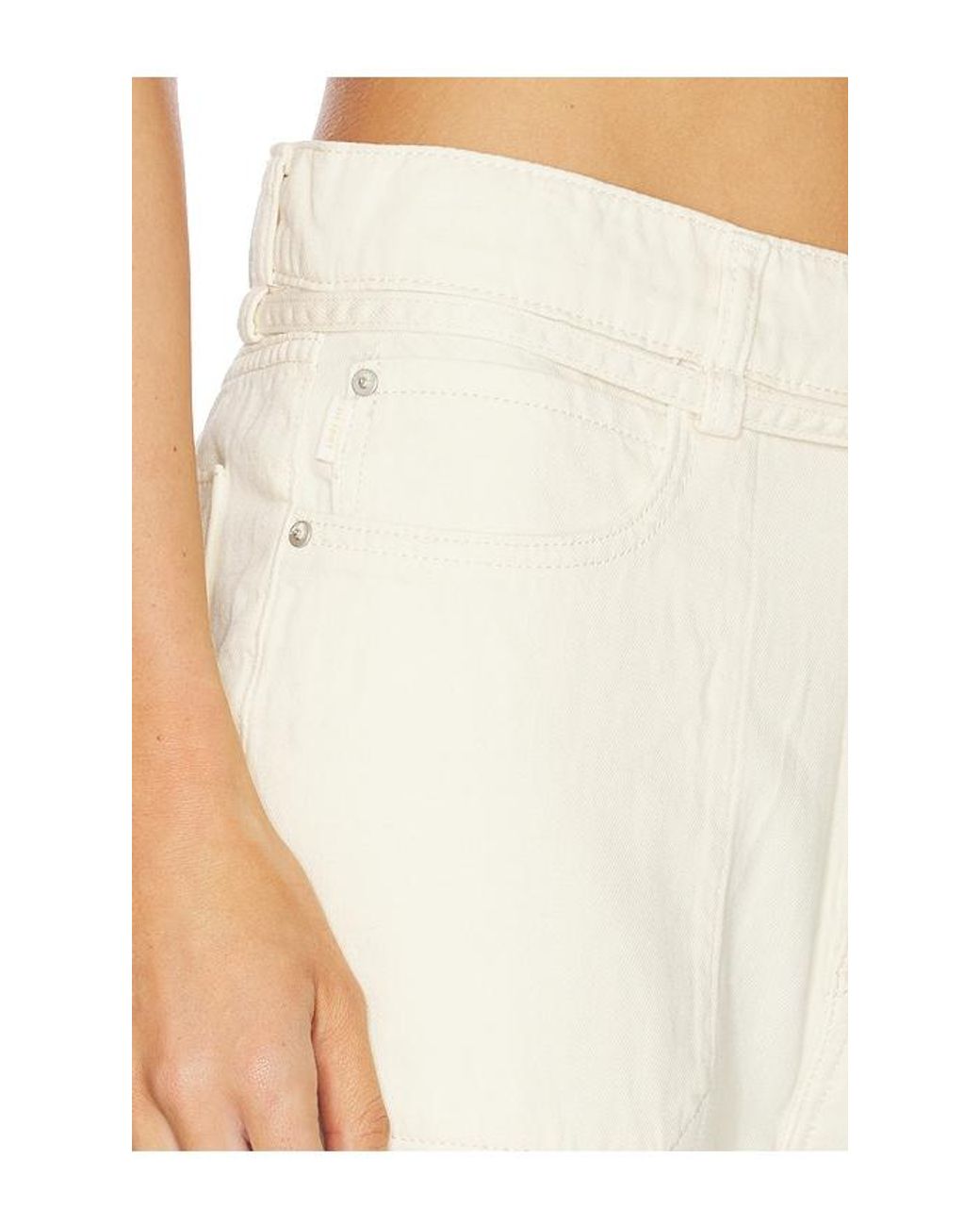 DL1961 White Casie Aura Mid Rise Relaxed Wide Leg Jeans