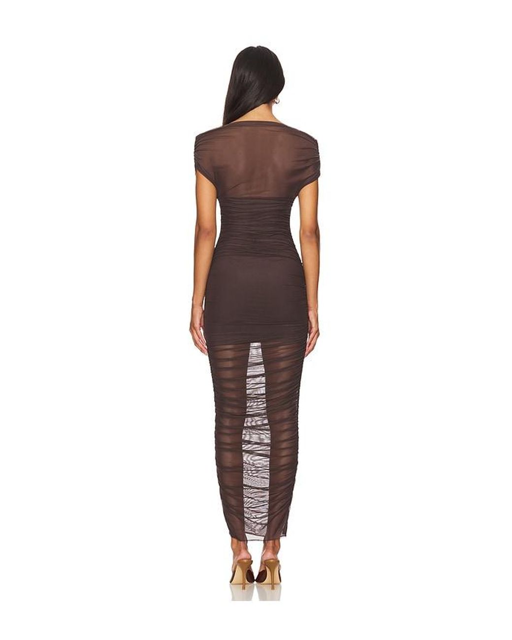 SER.O.YA Multicolor Noel Off Shoulder Mesh Midi Dress