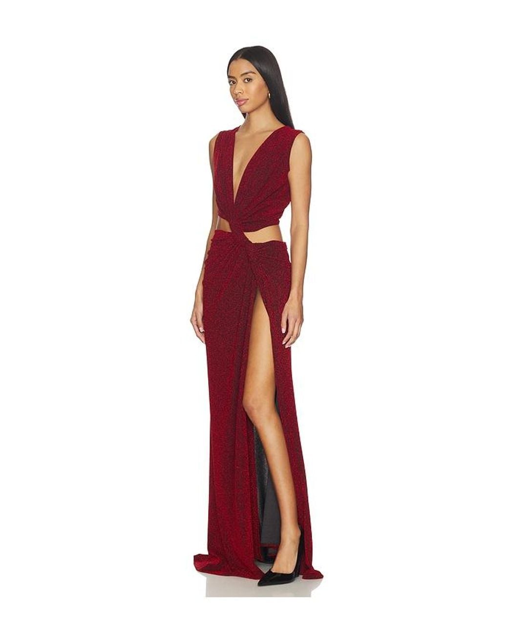 Sid Neigum Red Triple Loop Knit Dress