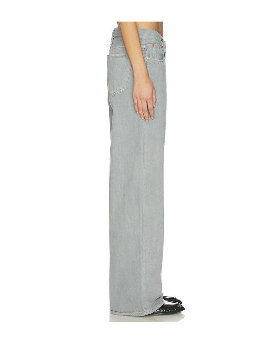 SLVRLAKE Denim Gray Lexi Low Rise Relaxed Wide Leg Jeans