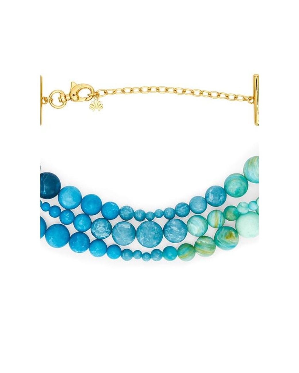 Lele Sadoughi Blue Riviera Diana Triple Row Necklace