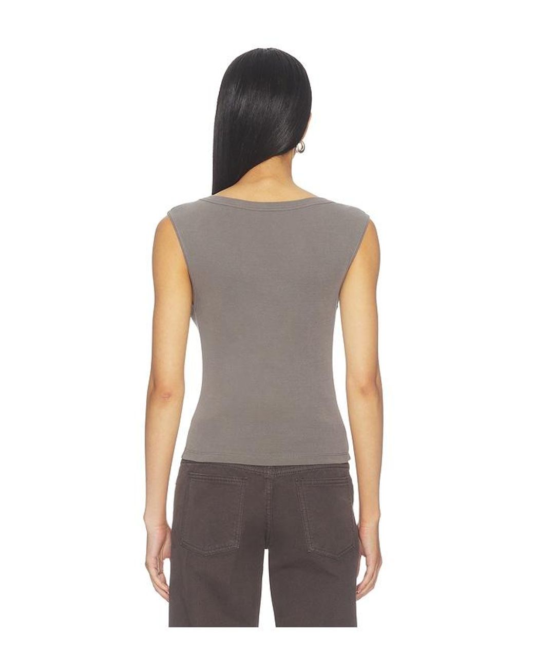 St. Agni Gray Organic Cotton Ballerina Top