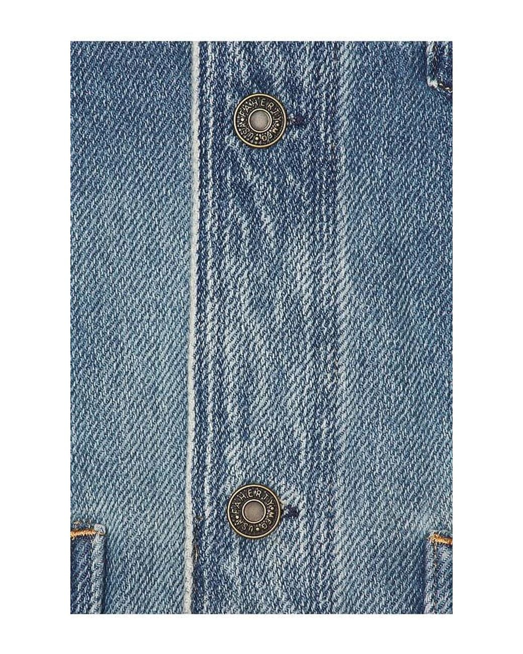 Faherty Brand Blue High Ridge Twill Studio Jacket for men