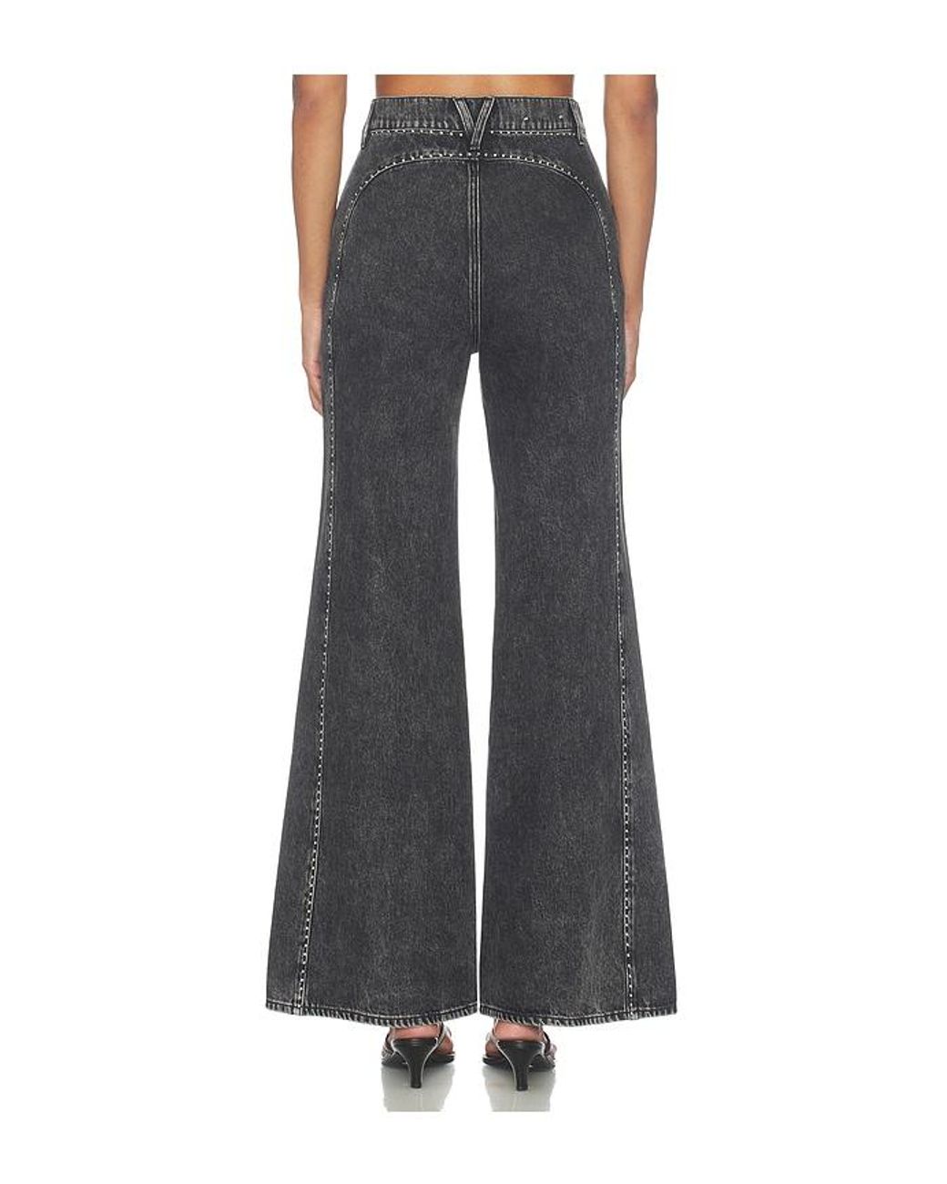 Veronica Beard Black Grant High Rise Wide Leg Jeans