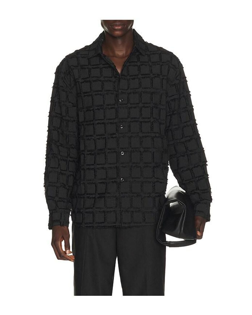 KROST Black Relaxed Pile Shirt for men