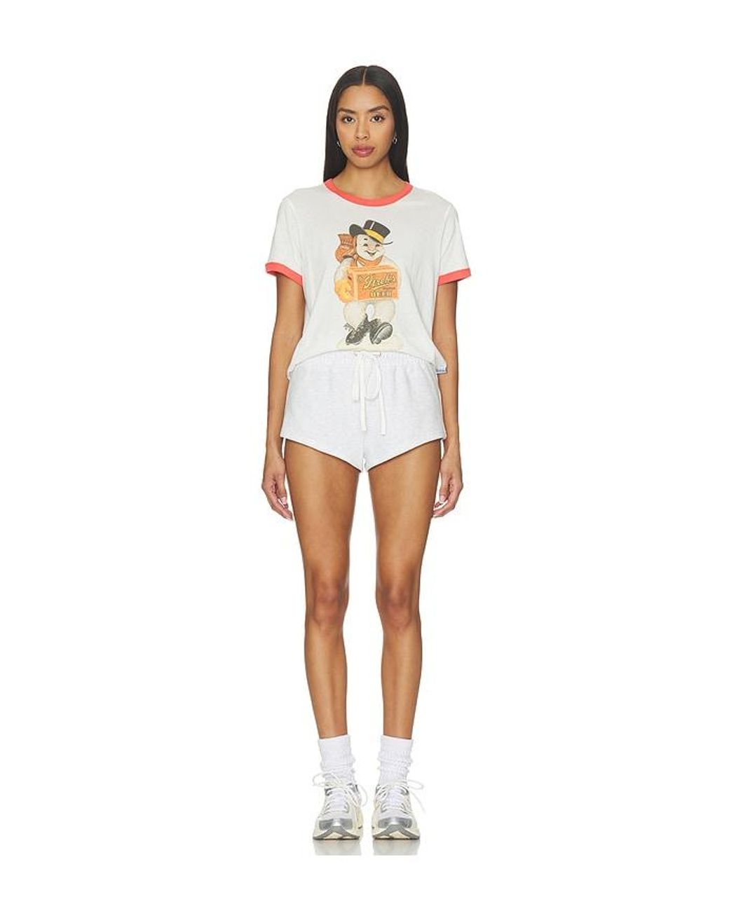The Laundry Room White Stroh's Snowman Perfect Ringer Tee