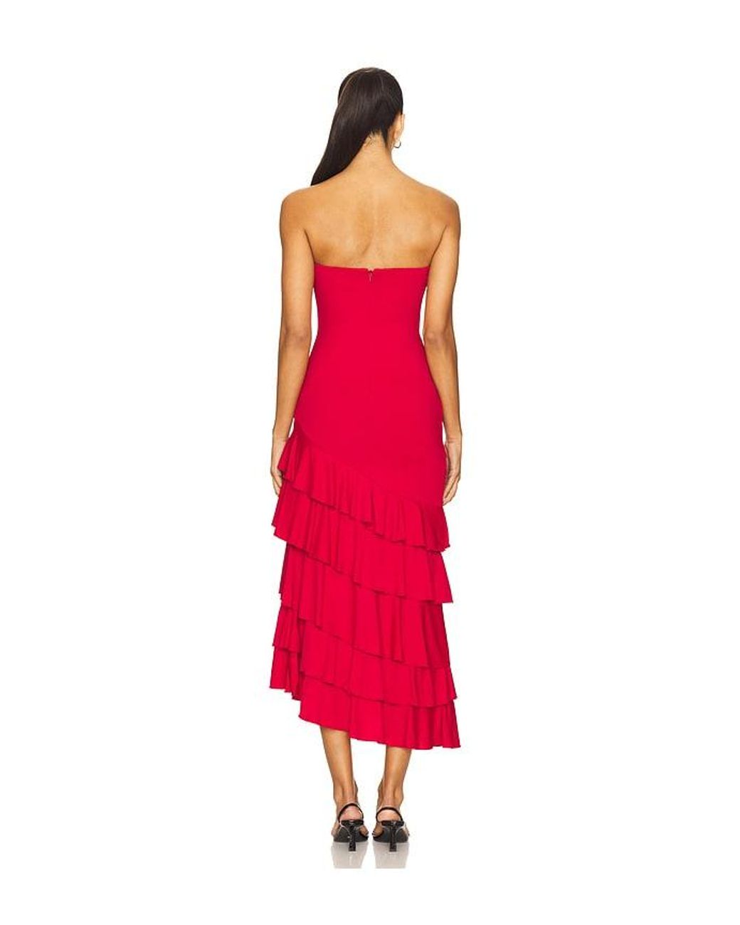 Bardot Red Agastina Strapless Maxi Dress