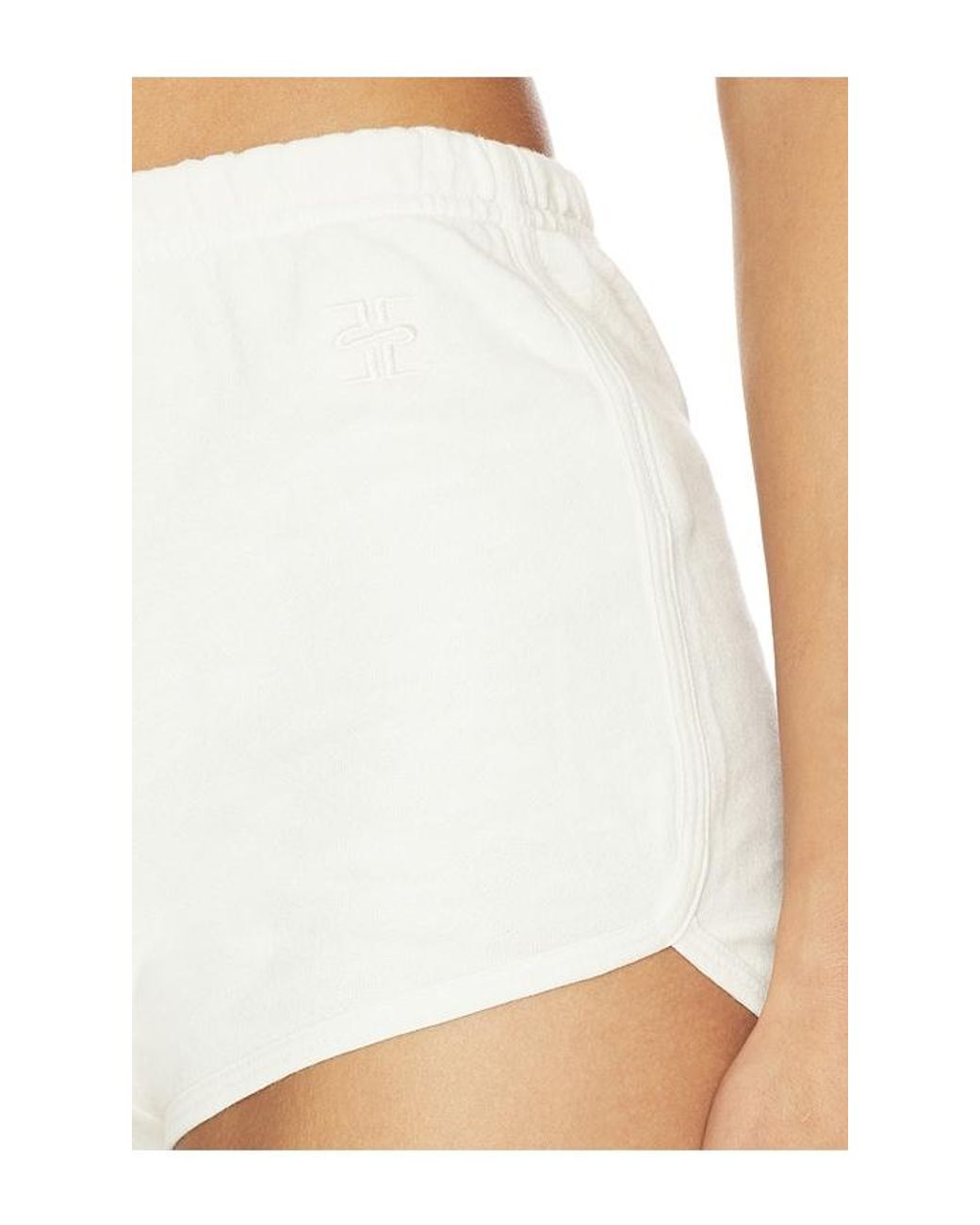 ÉTERNE White Lightweight French Terry Mini Track Short