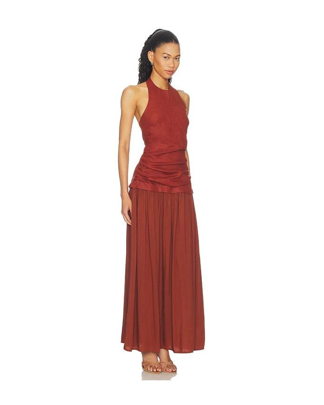 Faithfull The Brand Red Tali Maxi Dress