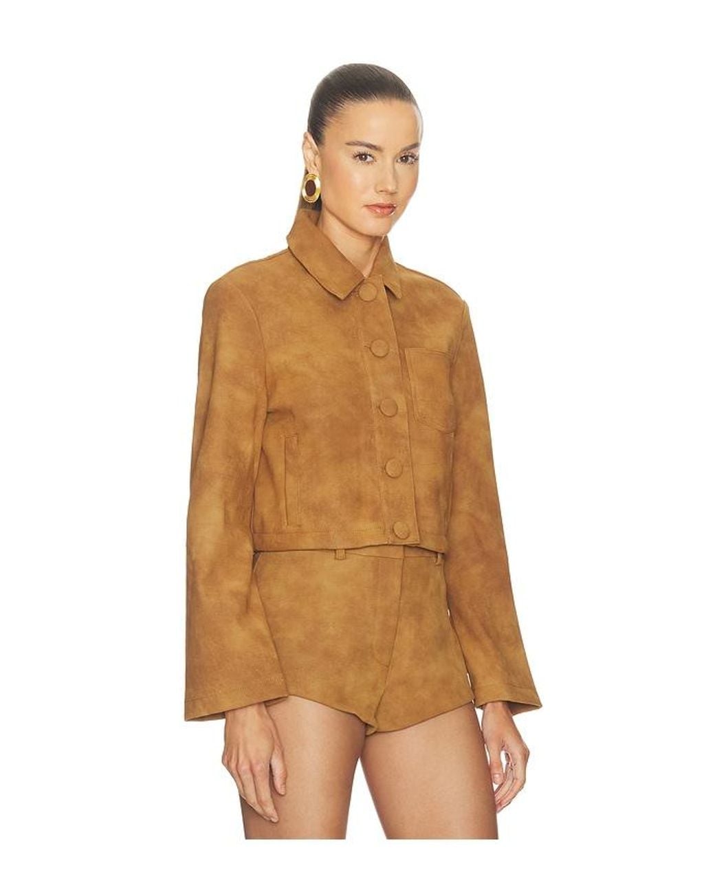 Bardot Brown Lorenzo Croc Faux Suede Jacket