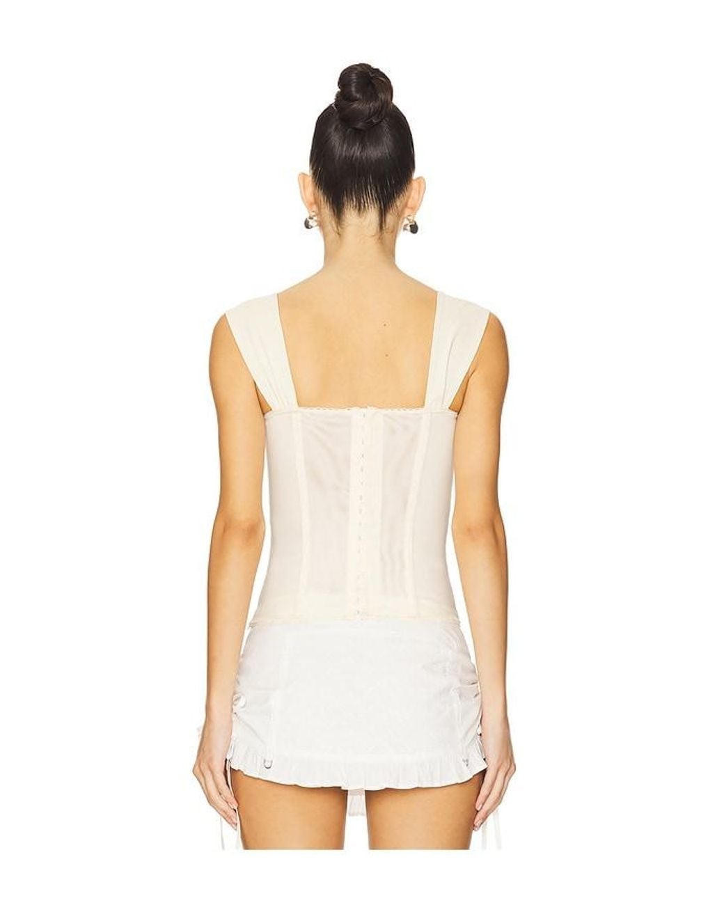 WeWoreWhat White Ruched Cup Corset