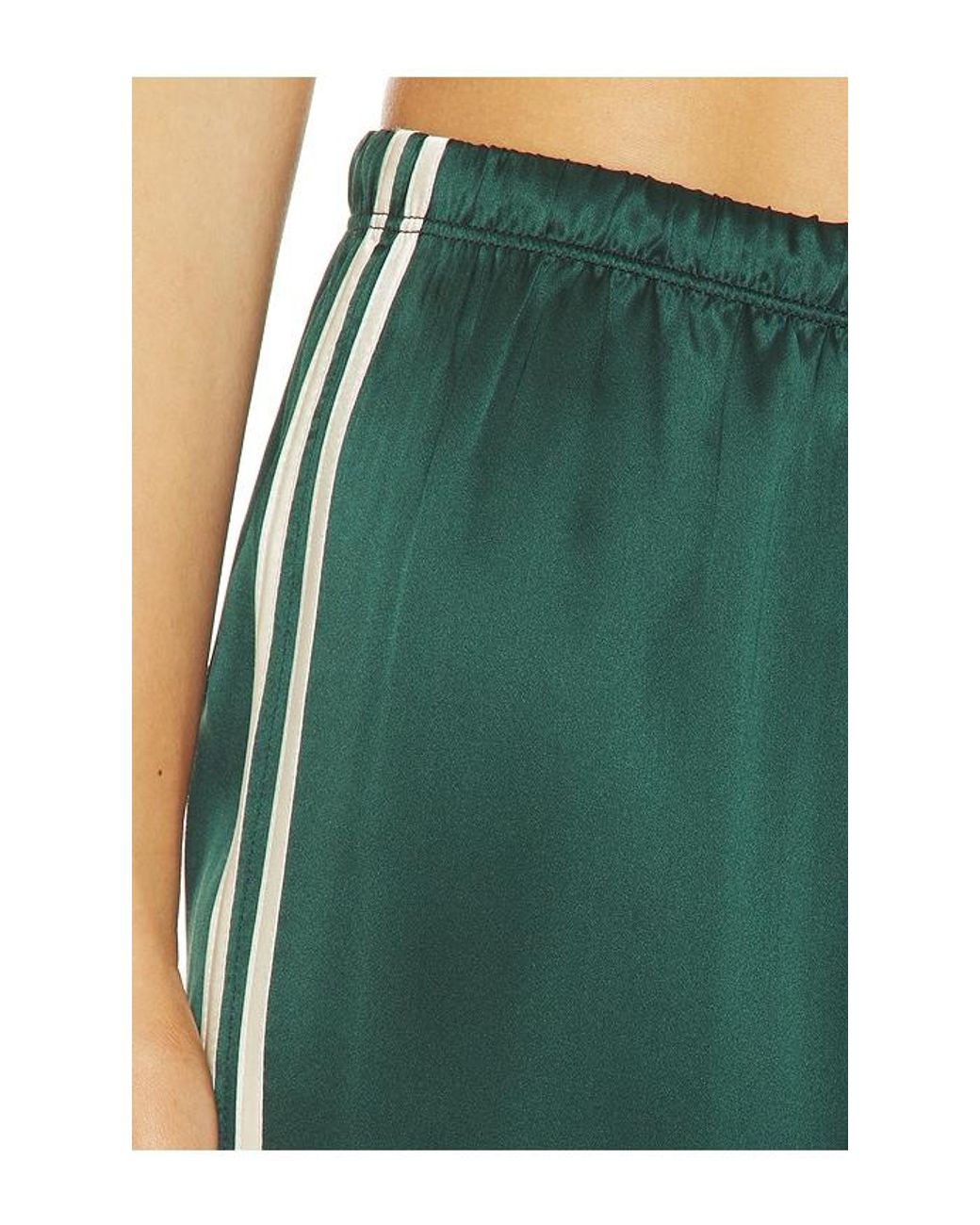DONNI. Green The Silk Stripe Crop Pant