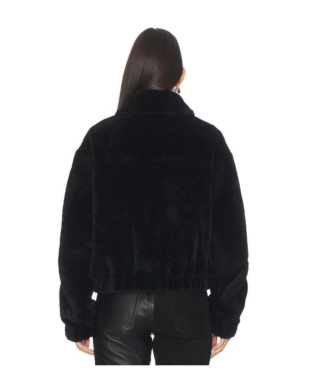 Helmut Lang Black Shearling Bomber