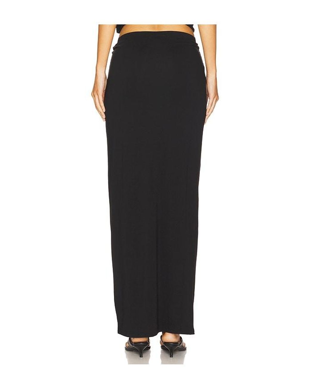 GOOD AMERICAN Black Stretch Jersey Maxi Skirt