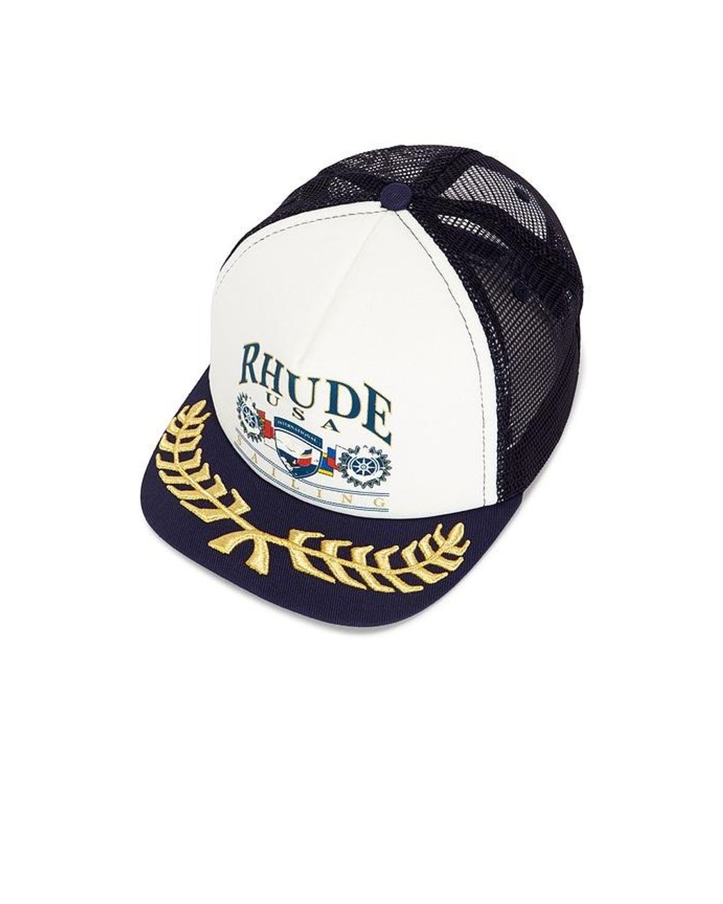 Rhude Blue Usa Sailing Icon Trucker Hat for men
