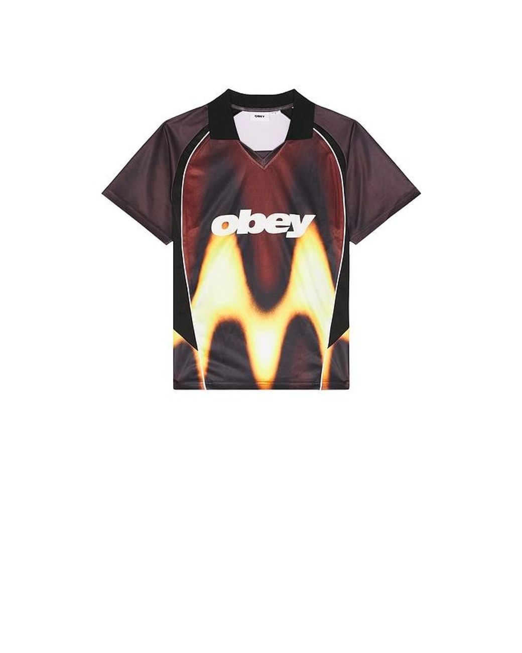 Obey Black Blurred Soccer Jersey for men