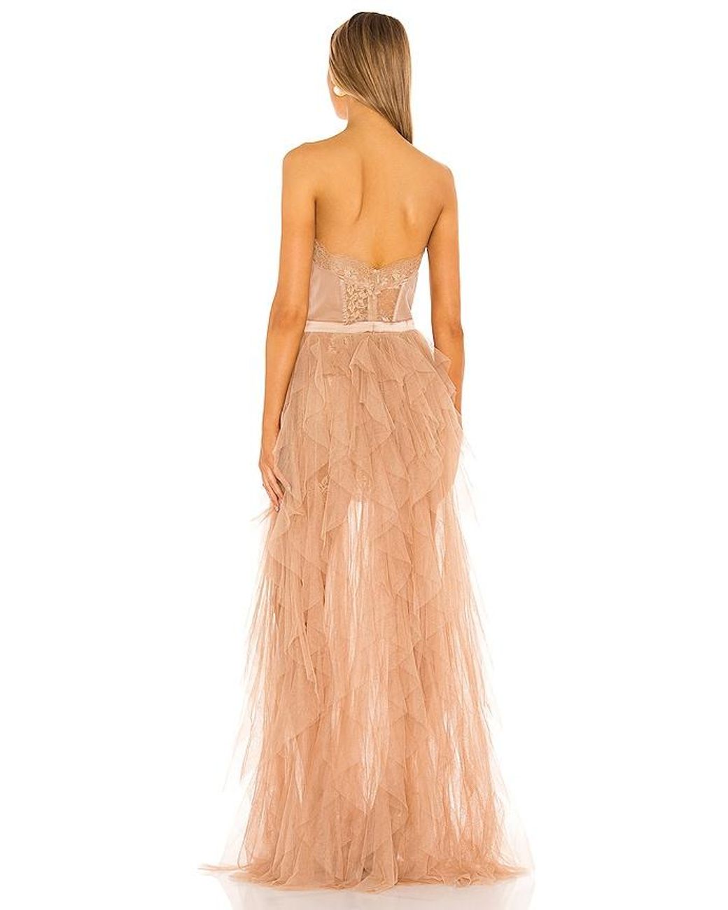 For Love & Lemons Brown X Revolve Bustier Gown