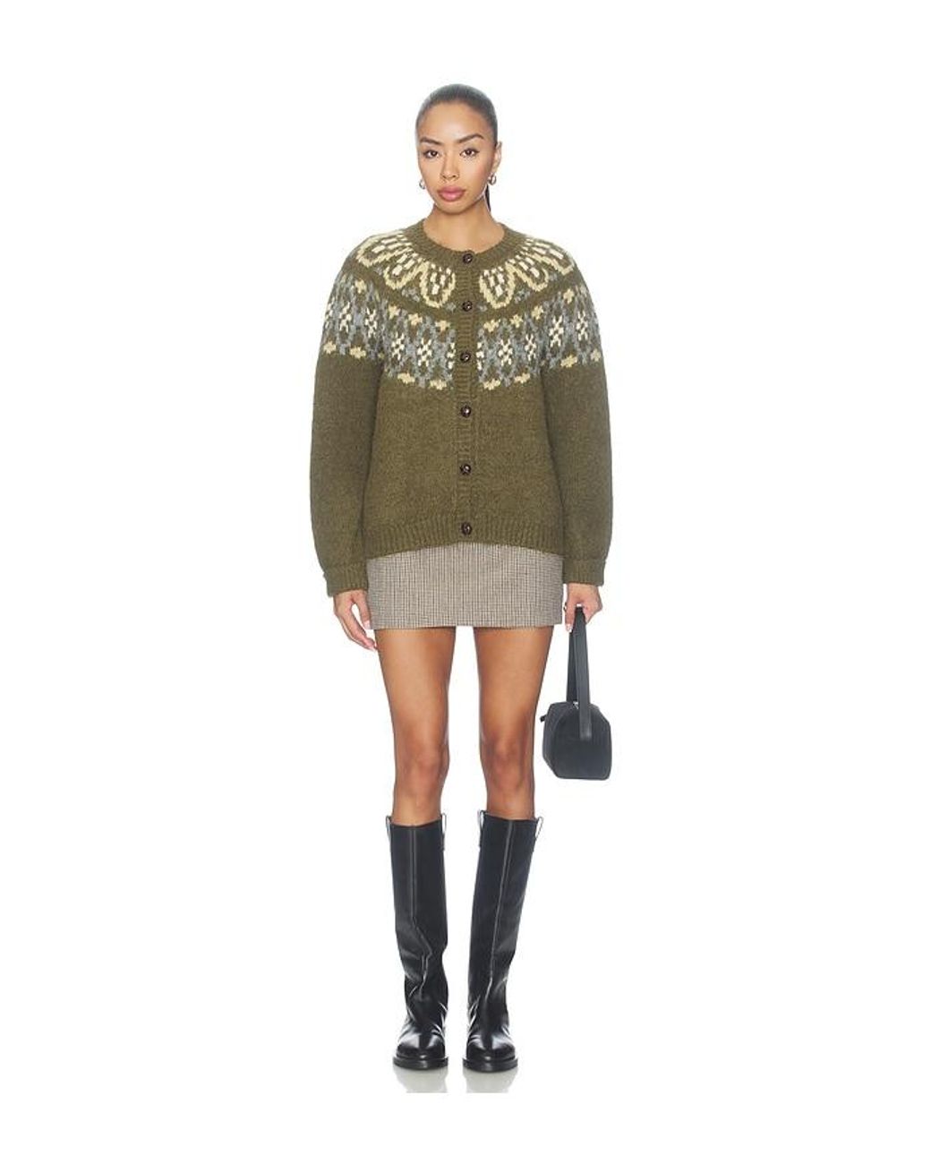 Astr Green Irene Cardigan