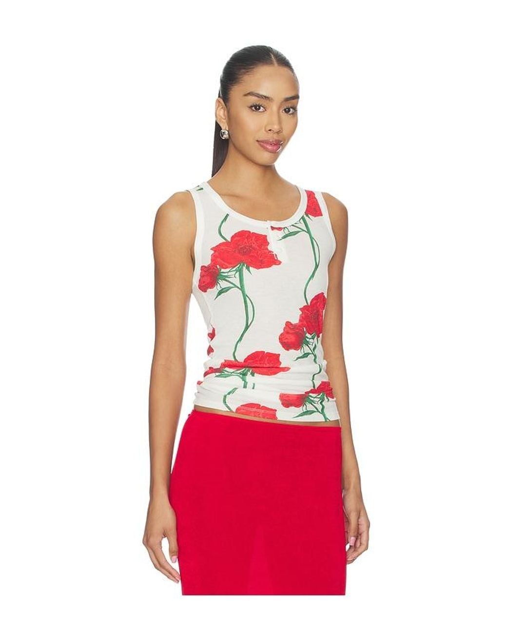KENZO Red Archive Rose Tank Top