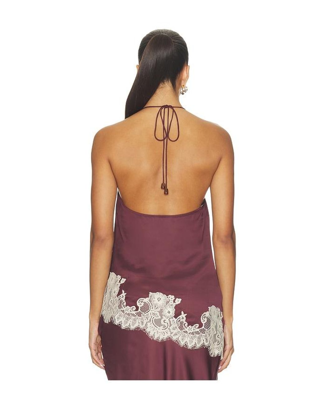 Rococo Sand Red Lace Detail Top
