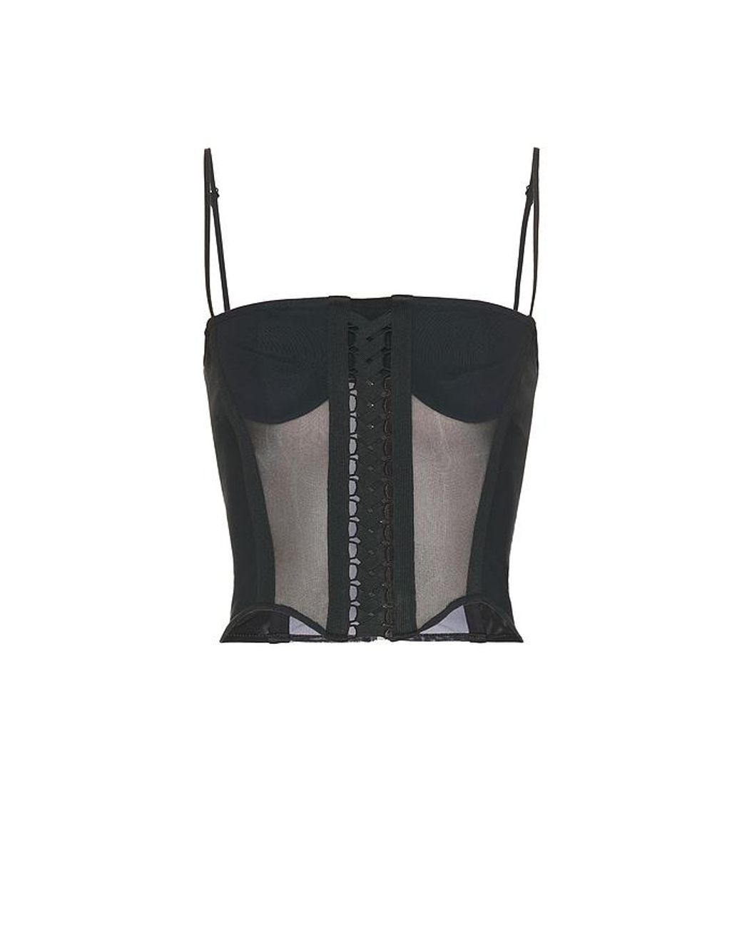 HAELO Black Layered Lace Up Corset Top