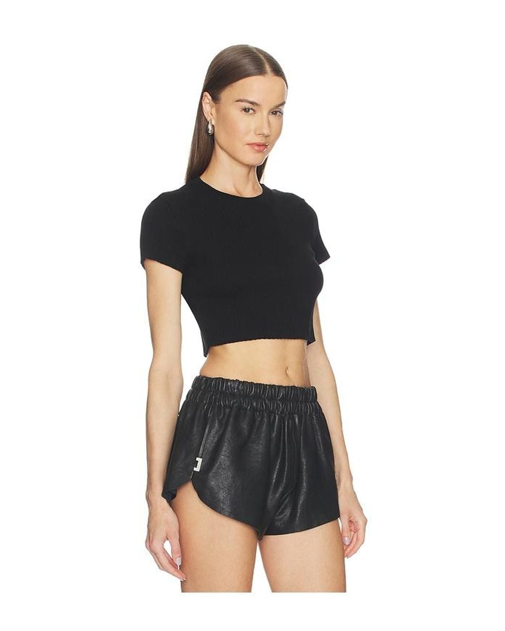 Re/done Black Cropped 60S Slim Tee