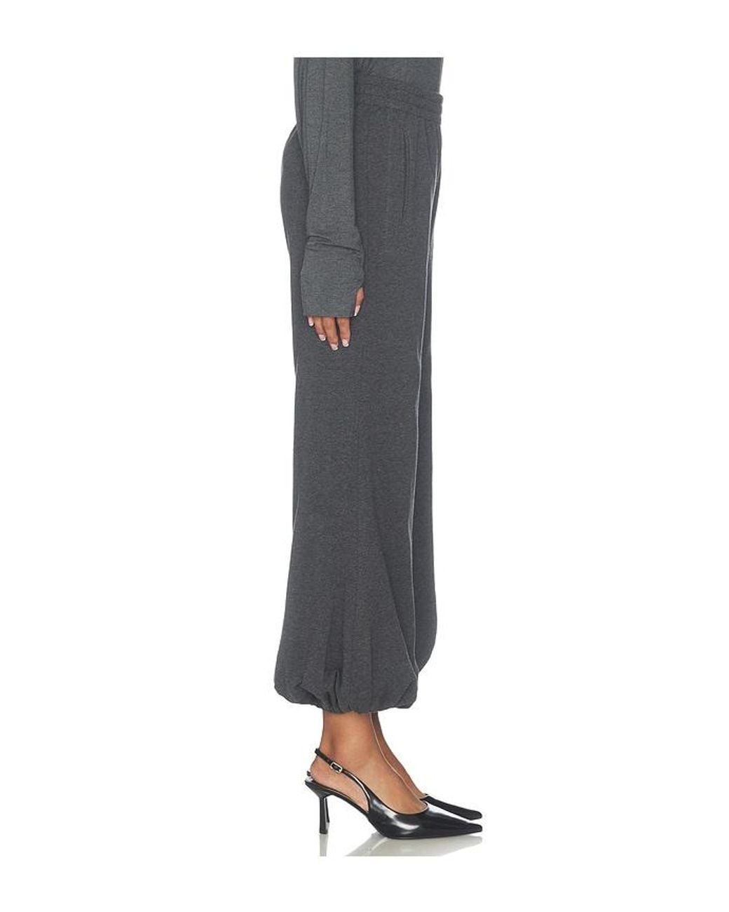 Norma Kamali Gray Boyfriend Puff Jog Pant