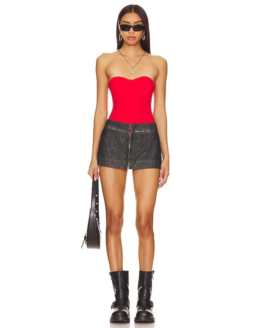 superdown Red Stef Bustier Bodysuit