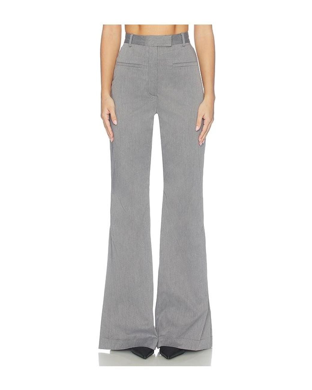 Matthew Bruch Gray Side Slit Bell Bottom Trouser